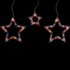 Star Shaped Mini Icicle Christmas Lights - 7' - Multi-Color - White Wire Icicles