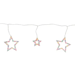 Star Shaped Mini Icicle Christmas Lights - 7' - Multi-Color - White Wire Icicles