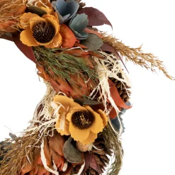 Discount Sunflower and Straw Artificial Fall Harvest Wreath - 12" - Unlit Unlit