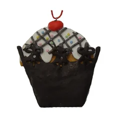 Hot Sweet Memories Brown Cupcake with Cherry on Top Christmas Ornament Food & Beverage