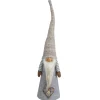 Discount Tall Cone Gnome with Buttoned Plaid Christmas Tree Figure - 21" - Beige and Gray Gnomes