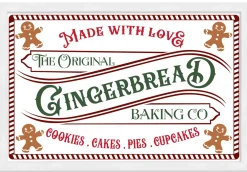 Hot The Original Gingerbread Baking Company 13.5" x 19.5" Framed Christmas Wall Decor Sign Poster in a Natural Wooden Frame with UV Acrylic and Hangers Wall