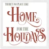 New There's No Place Like Home For The Holidays 13.5" x 13.5" Framed Christmas Wall Decor Sign Poster in a Natural Wooden Frame with UV Acrylic Wall