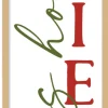 New This Home Believes Tall 10" x 43.5" Framed Christmas Wall Decor Art Print Sign Poster in a Natural Wooden Frame with UV Acrylic and Hangers Wall