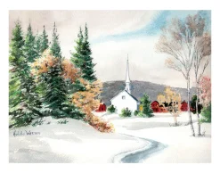 Through The Woods Winter Scene Wall Decor Art Print Wall