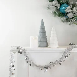 Hot Tinsel and Polka Dot Commercial Christmas Garland - 50' x 1.5" - Silver - Unlit Commercial