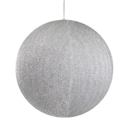 Sale Tinsel Inflatable Christmas Ball Ornament Outdoor Commercial Decoration - 19.5" - Silver Commercial