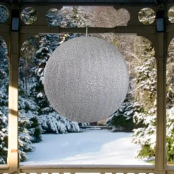 Sale Tinsel Inflatable Christmas Ball Ornament Outdoor Commercial Decoration - 19.5" - Silver Commercial