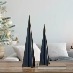 Sale Triangular Christmas Tree Decoration - 20" - Blue and Gold Trees