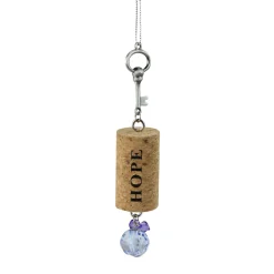 Sale Tuscan Winery Skeleton Key "Hope" Inspirational Decorative Blue Faux Gem Accented Wine Cork Christmas Ornament 5.5" Food & Beverage