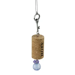 Sale Tuscan Winery Skeleton Key "Hope" Inspirational Decorative Blue Faux Gem Accented Wine Cork Christmas Ornament 5.5" Food & Beverage