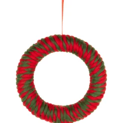 New Twisted Yarn Plush Christmas Wreath - 13.5" - Unlit Unlit