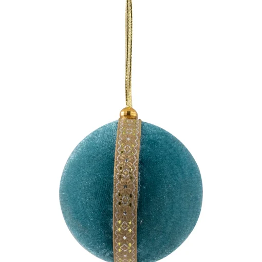 Sale Velour Christmas Ball Ornament - 3.25" - Teal Green Glass|Ball Ornaments