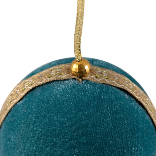 Sale Velour Christmas Ball Ornament - 3.25" - Teal Green Glass|Ball Ornaments