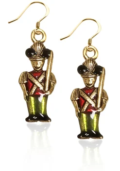Best Christmas Nutcracker Charm Earrings | Silver or Gold Finish | Handmade in USA Costumes
