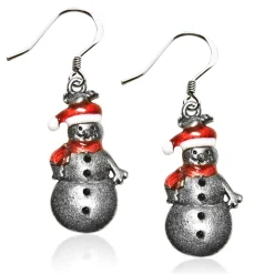 Clearance Snowman Charm Earrings | Silver or Gold Finish | Handmade in USA Costumes