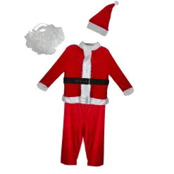 New White and Red Santa Claus Men's Christmas Costume Set - Standard Size Costumes