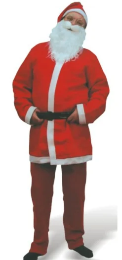 New White and Red Santa Claus Men's Christmas Costume Set - Standard Size Costumes