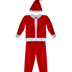 Hot White and Red Santa Claus Boy's Christmas Costume - 6-8 Years Costumes