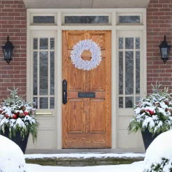 Hot White Crystal Spruce Artificial Christmas Wreath - 20" - Unlit Unlit