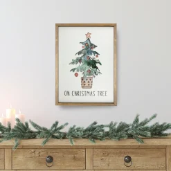 Discount Wooden Framed "Oh Christmas Tree" Wall Art Decoration - 20" Wall