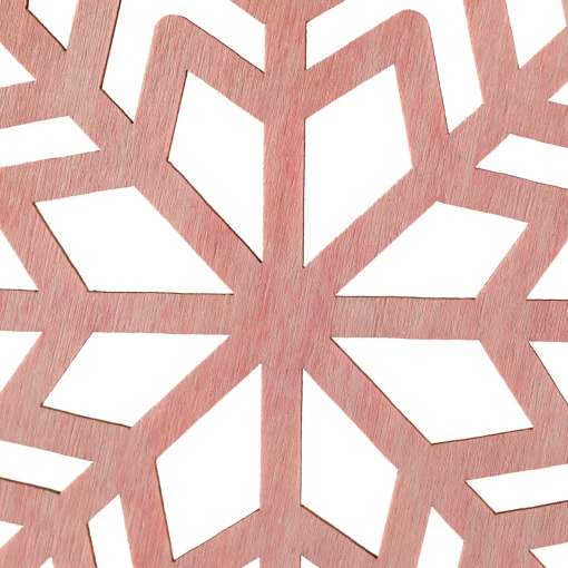 Outlet Wooden Snowflake Christmas Ornaments - 4.75" - Pink - Set of 4 Icicles|Snowflakes