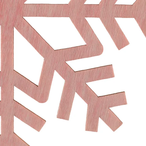 Outlet Wooden Snowflake Christmas Ornaments - 4.75" - Pink - Set of 4 Icicles|Snowflakes