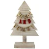 Sale Wooden Tree "Merry and Bright" Christmas Decoration - 23" - Gold and Red Trees